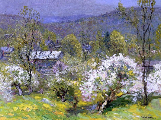  John Joseph Enneking Apple Blossoms - Canvas Print