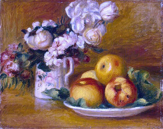  Pierre Auguste Renoir Apples and Flowers - Canvas Print