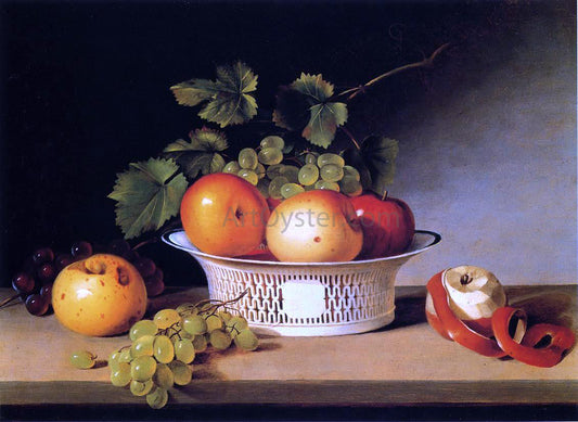  James Peale Apples and Grapes in a Pierced Bowl - Canvas Print