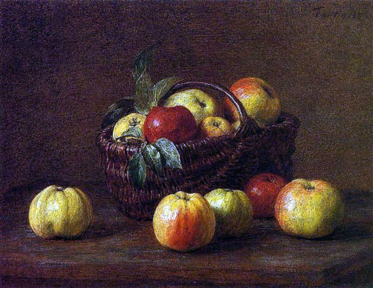  Henri Fantin-Latour Apples in a Basket on a Table - Canvas Print