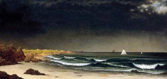  Martin Johnson Heade Approaching Storm: Beach near Newport - Canvas Print