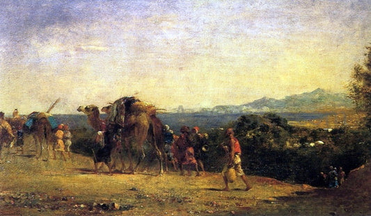  Eugene Fromentin Arab Caravan by the Shore - Canvas Print