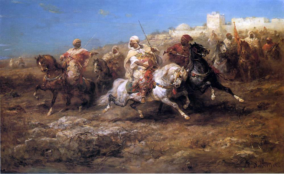  Adolf Schreyer Arab Horsemen - Canvas Print