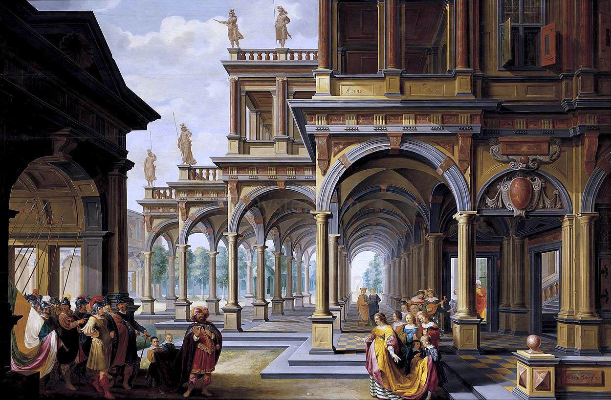  Dirck Van Delen Architectural Capriccio with Jephthah and His Daughter - Canvas Print