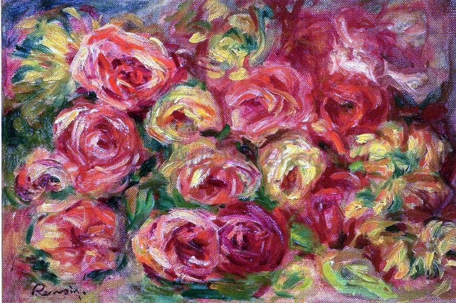  Pierre Auguste Renoir Armful of Roses - Canvas Print