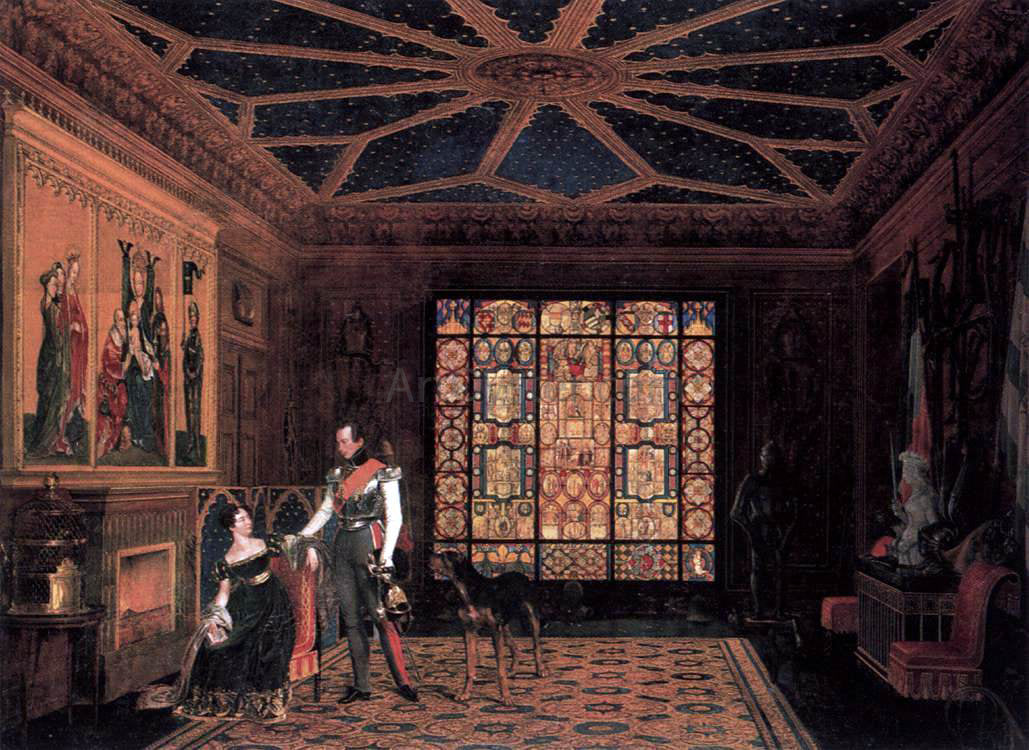  Carl Friedrich Zimmermann Armour Room in the Palace of Prince Frederick of Prussia - Canvas Print