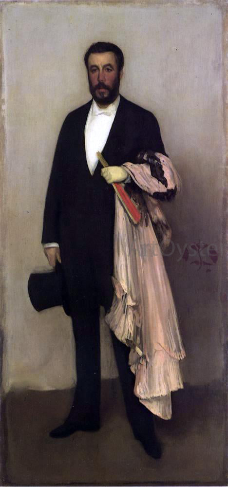  James McNeill Whistler Arrangement in Flesh Colour and Black: Portrait of Theodore Duret - Canvas Print