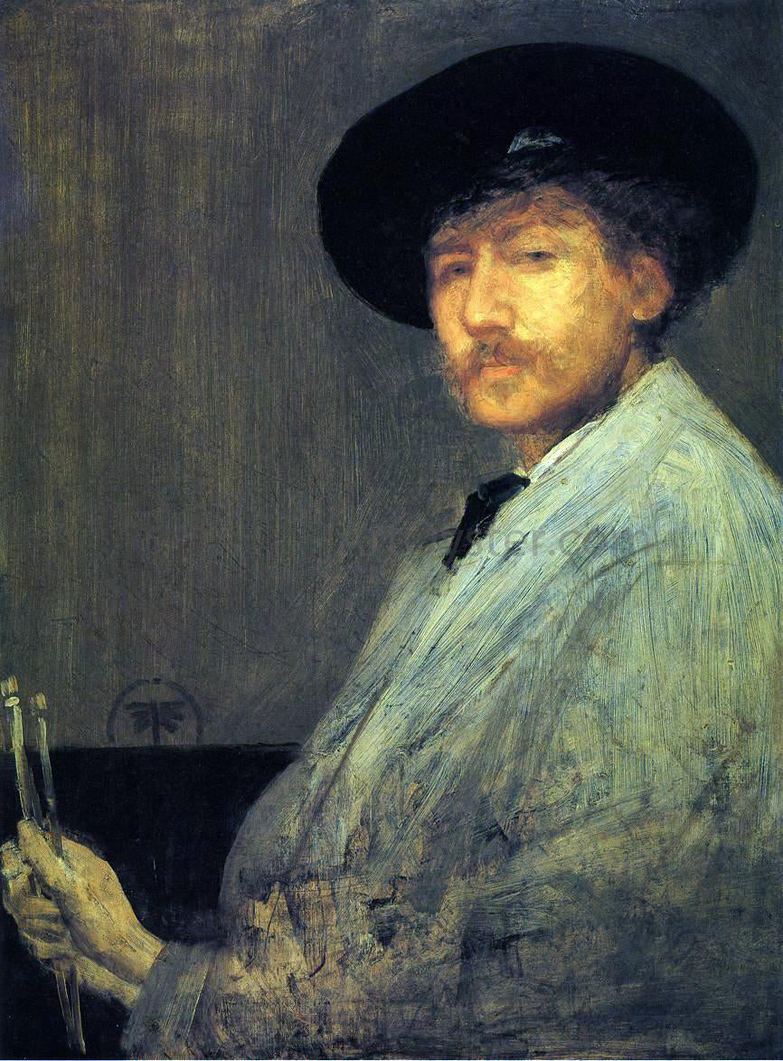  James McNeill Whistler Arrangement in Grey: Portrait of the Painter - Canvas Print