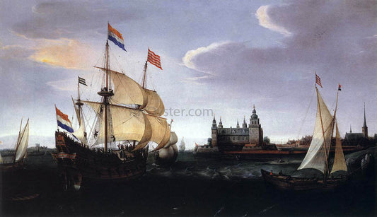  Hendrick Cornelisz Vroom Arrival of a Dutch Three-Master at Schloss Kronberg - Canvas Print