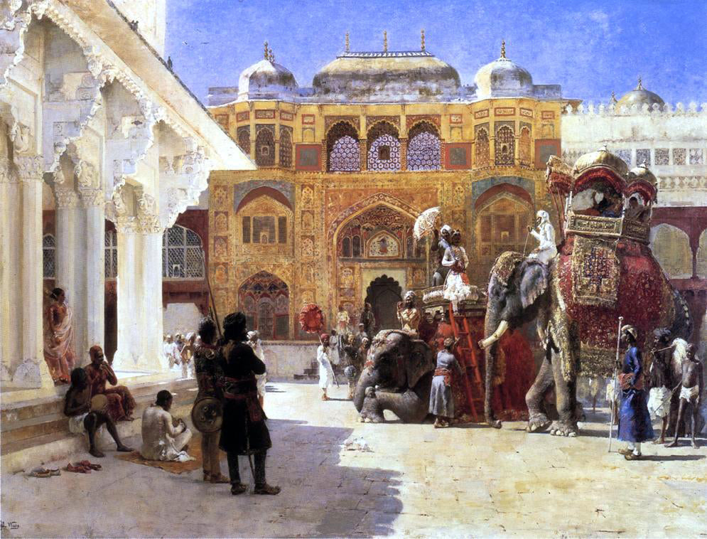  Edwin Lord Weeks Arrival of Prince Humbert, the Rahaj, at the Palace of Amber - Canvas Print