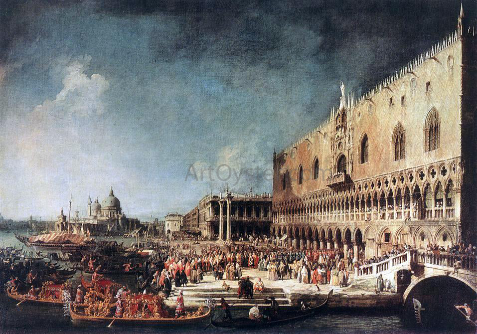  Canaletto Arrival of the French Ambassador in Venice - Canvas Print