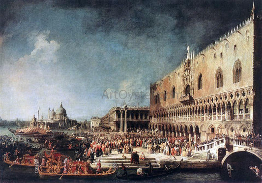  Canaletto Arrival of the French Ambassador in Venice - Canvas Print