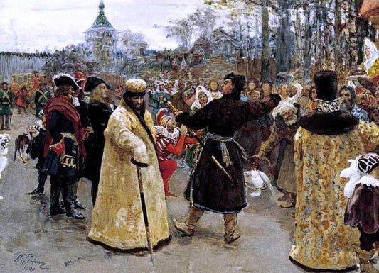  Ilia Efimovich Repin Arrival tsars Piotr and Ioann - Canvas Print