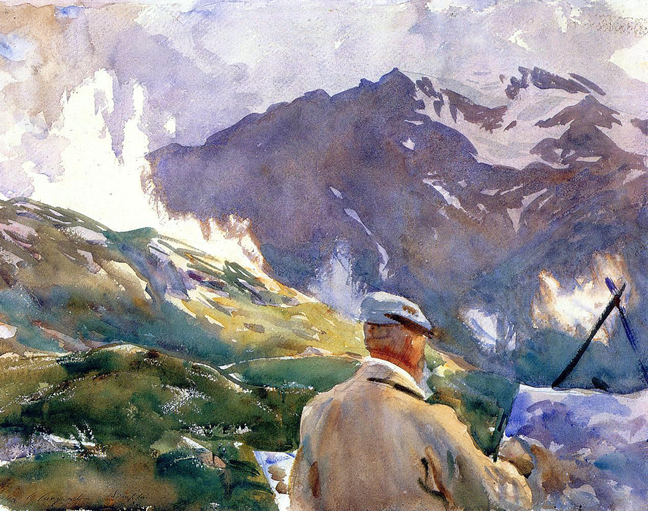  John Singer Sargent Artist in the Simplon - Canvas Print