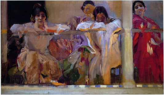  Joaquin Sorolla Y Bastida Artist's Patio, Cafe Novedades, Seville - Canvas Print