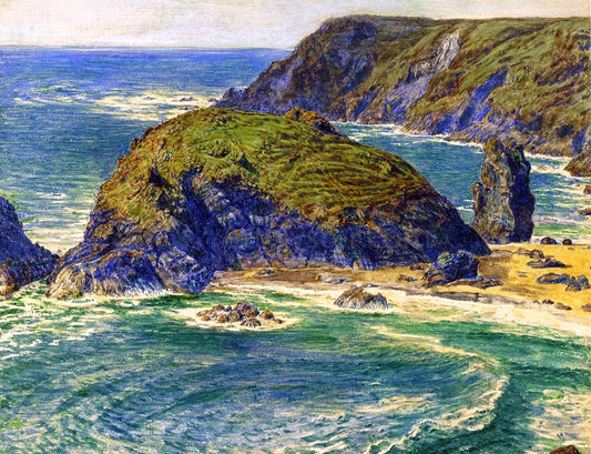  William Holman Hunt Asparagus Island, Kynance, Cornwall (also known as Asparagus Island, near Lizard Point) - Canvas Print