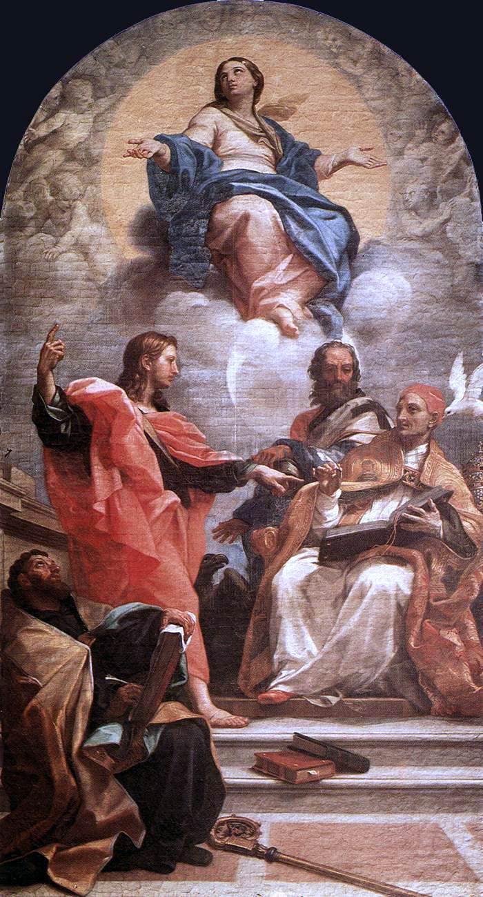  Carlo Maratti Assumption and the Doctors of the Church - Canvas Print