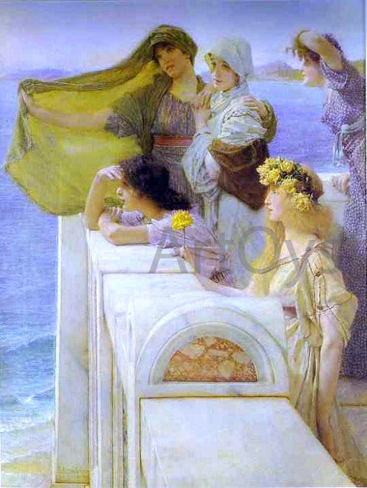  Sir Lawrence Alma-Tadema At Aphrodite's Cradle - Canvas Print