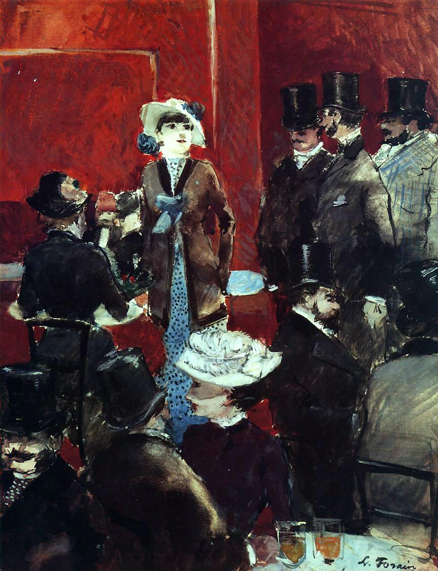  Jean-Louis Forain At the Cafe - Canvas Print