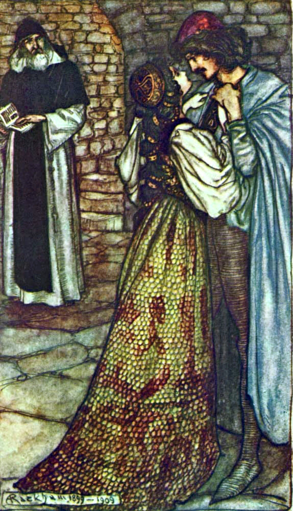  Arthur Rackham At the Cell of Friar Laurence (also known as Romeo and Juliet) - Canvas Print