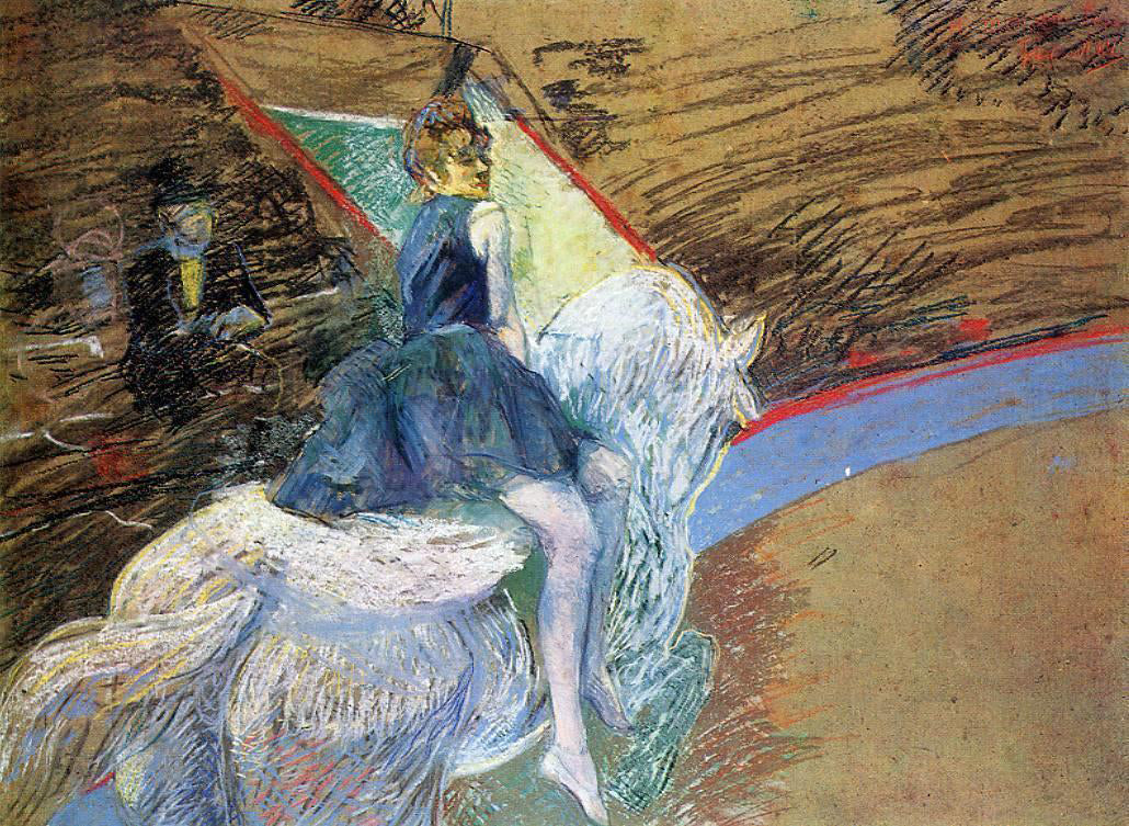  Henri De Toulouse-Lautrec At the Cirque Fernando: Rider on a White Horse - Canvas Print