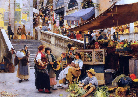  Henry Woods At the Foot of the Rialto, Venice - Canvas Print