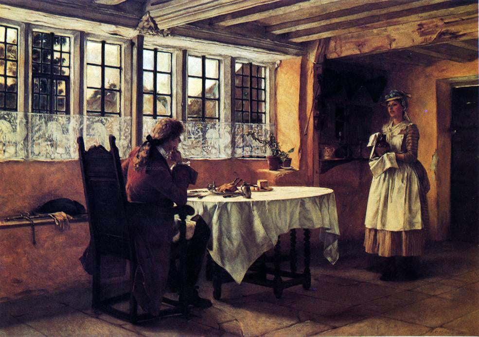  Francis David Millet At the Inn - Canvas Print