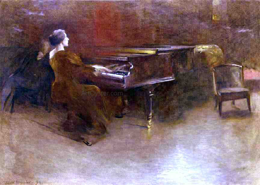  John White Alexander At the Piano (also known as Helen Hopekirk Wilson, 1894) - Canvas Print