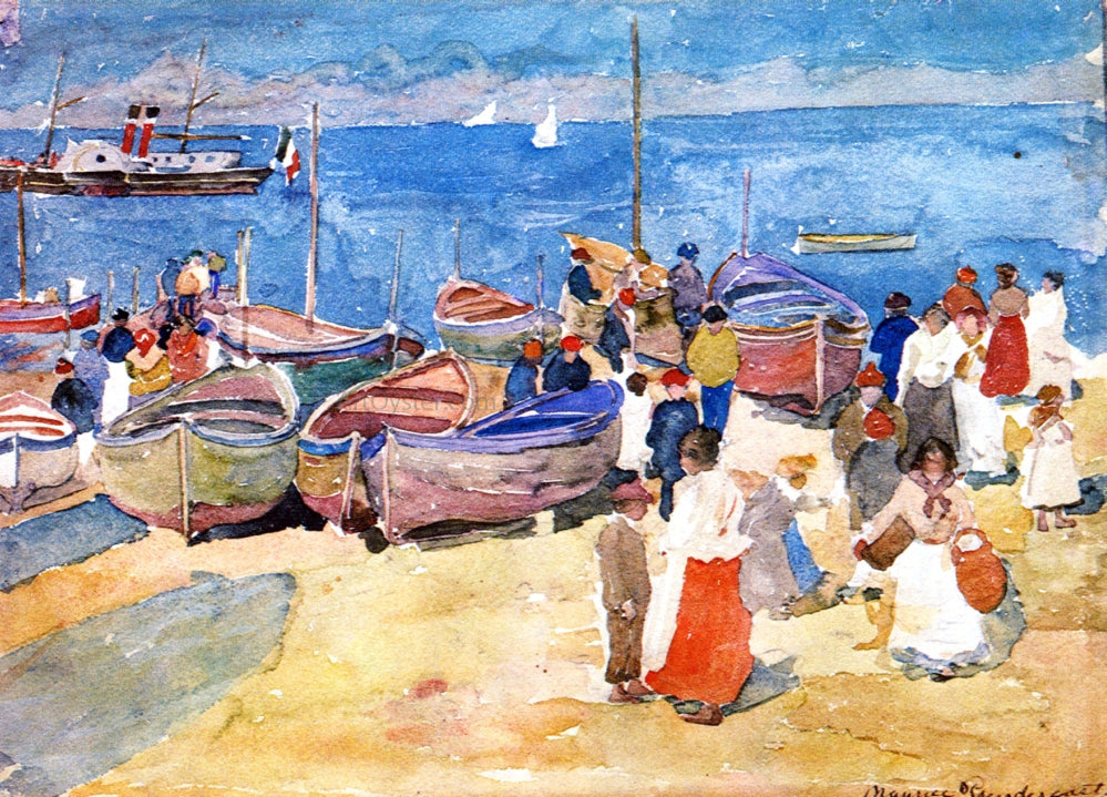  Maurice Prendergast At the Shore (Capri) - Canvas Print