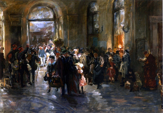  Ferdinand Brutt At the Station - Canvas Print