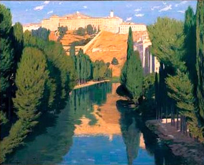  Santiago Rusinol Prats Atardecer en el Rio - Canvas Print