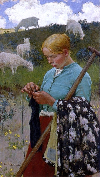  Gari Melchers Audrey the Shepherd Lass - Canvas Print