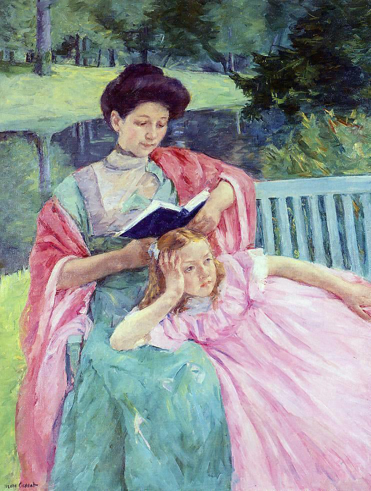  Mary Cassatt Auguste Reading to Her Daughter - Canvas Print