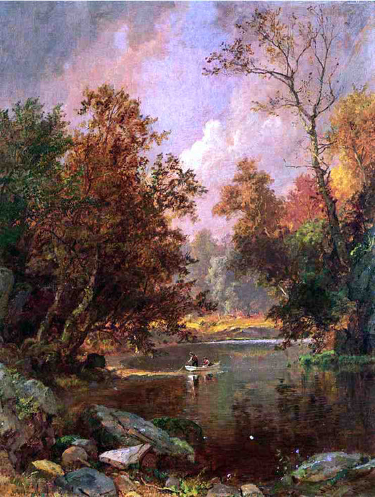  Jasper Francis Cropsey Autumn River Landscape - Canvas Print