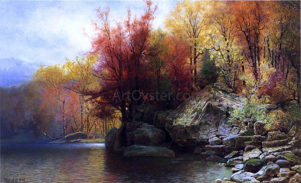  Alexander Lawrie Autumn River Landscape - Canvas Print