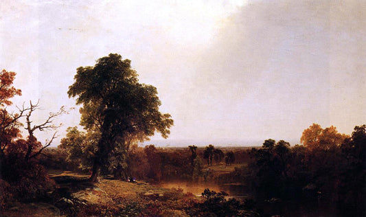  John Frederick Kensett Autumnal River Landscape - Canvas Print
