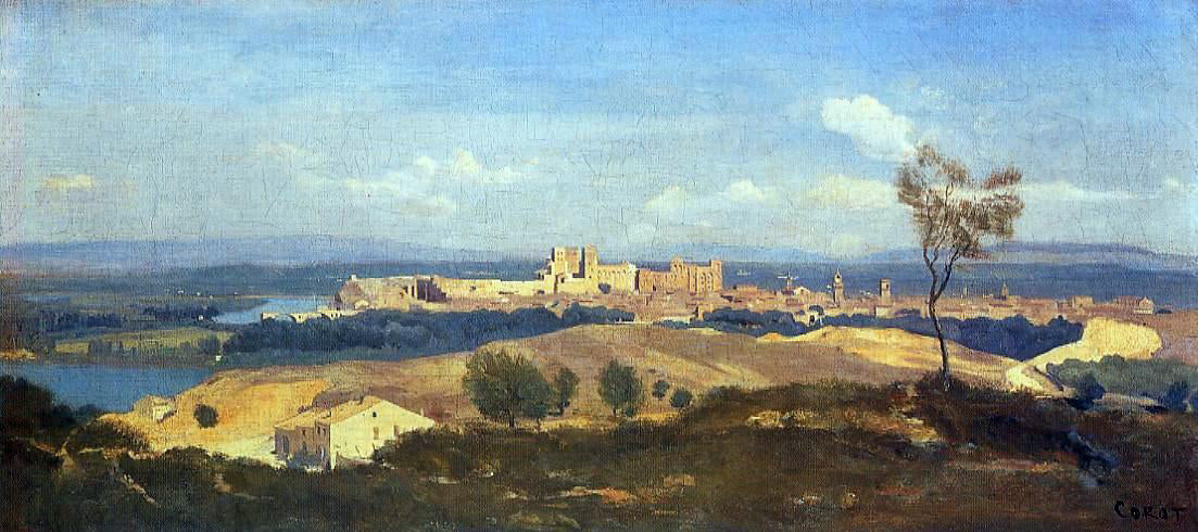  Jean-Baptiste-Camille Corot Avignon Seen from Villenueve-les-Avignon - Canvas Print