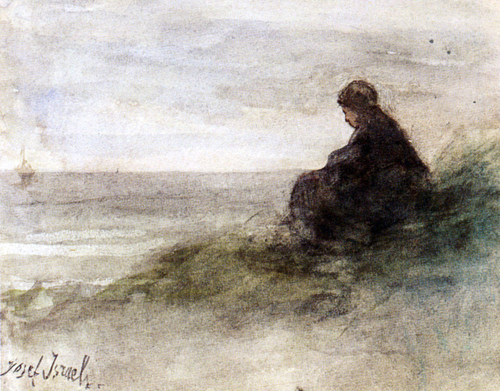  Jozef Israels Awaiting The Fishermen's Return - Canvas Print