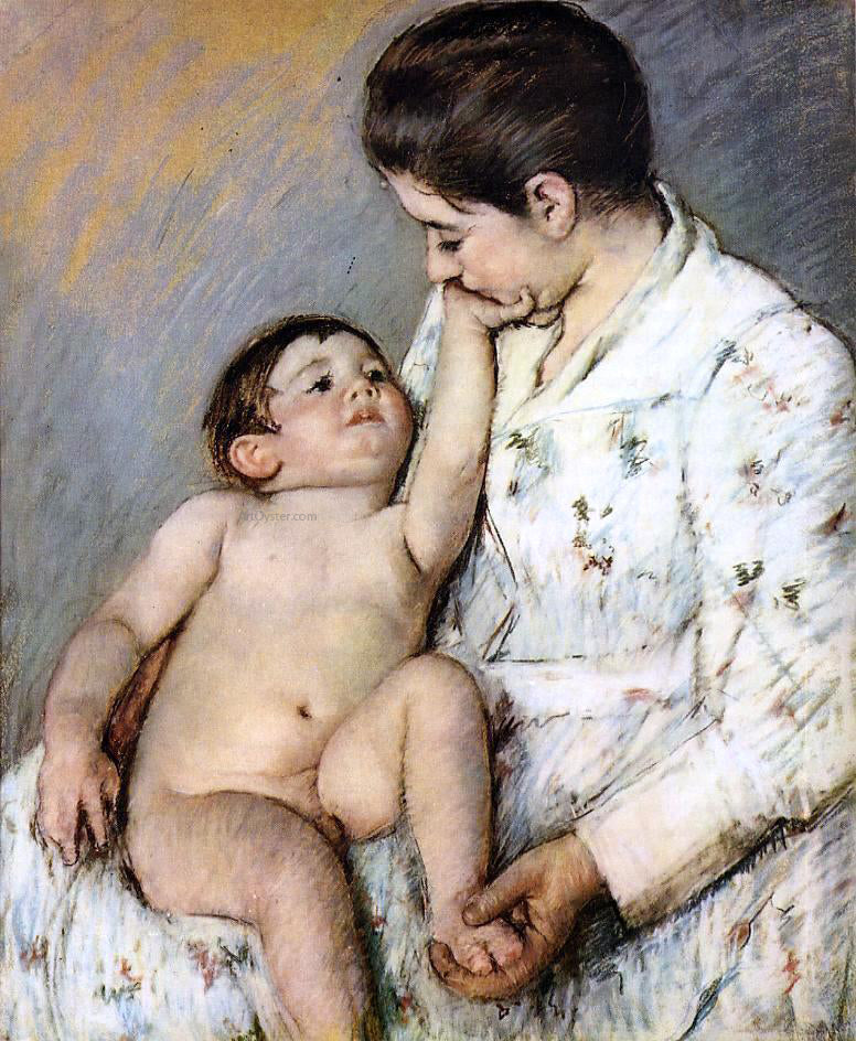  Mary Cassatt Baby's First Caress - Canvas Print