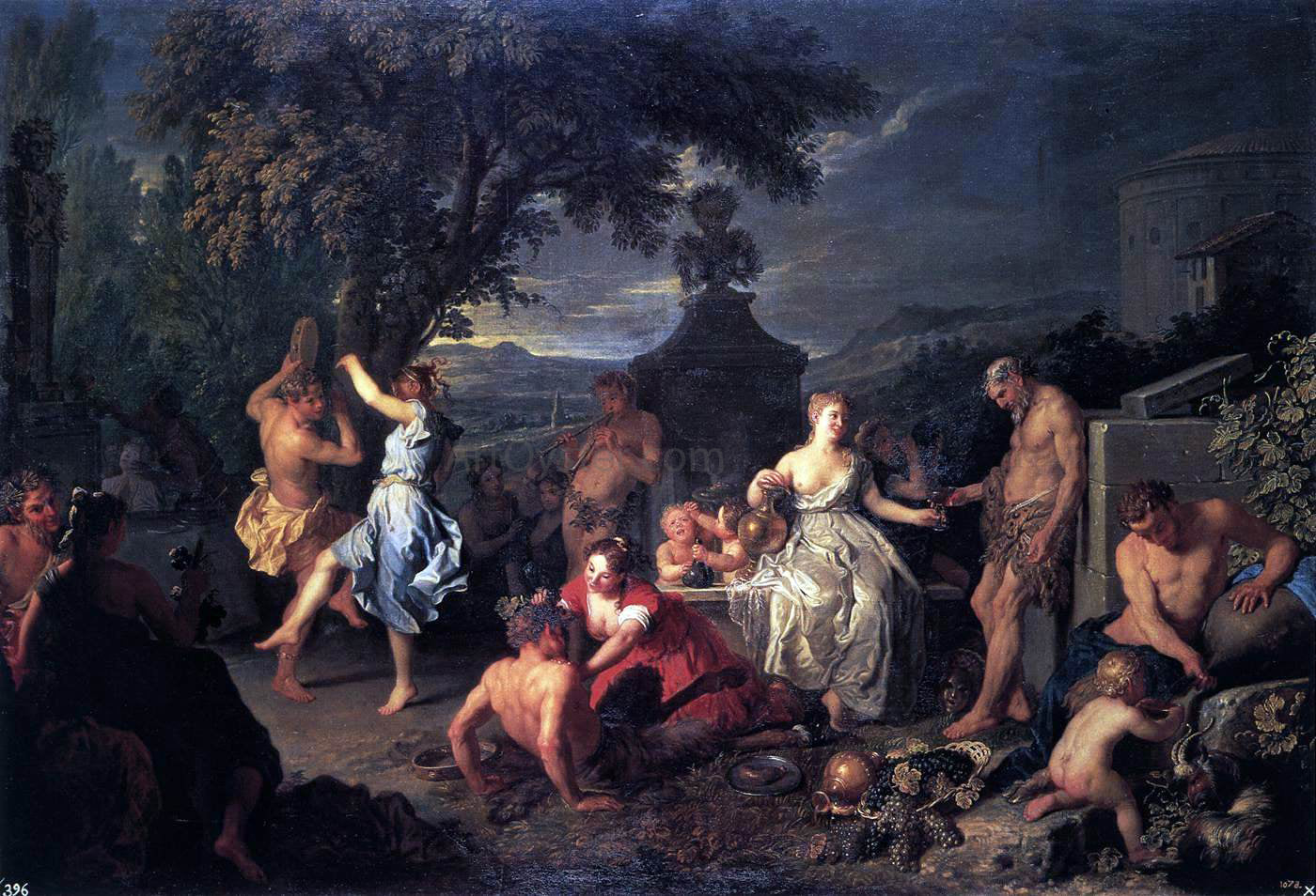  Michel-Ange Houasse Bacchanal - Canvas Print