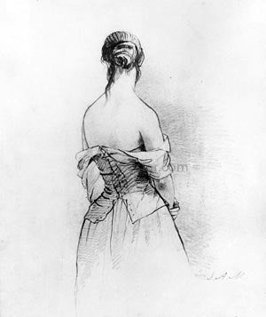  Shepard Alonzo Mount Back of a Woman (from McGuire Scrapbook) - Canvas Print