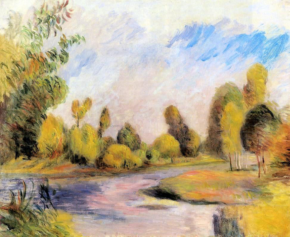  Pierre Auguste Renoir Banks of a River - Canvas Print