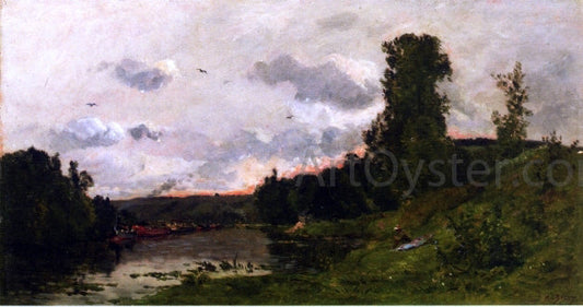  Hippolyte Camille Delpy Banks of the Seine - Canvas Print