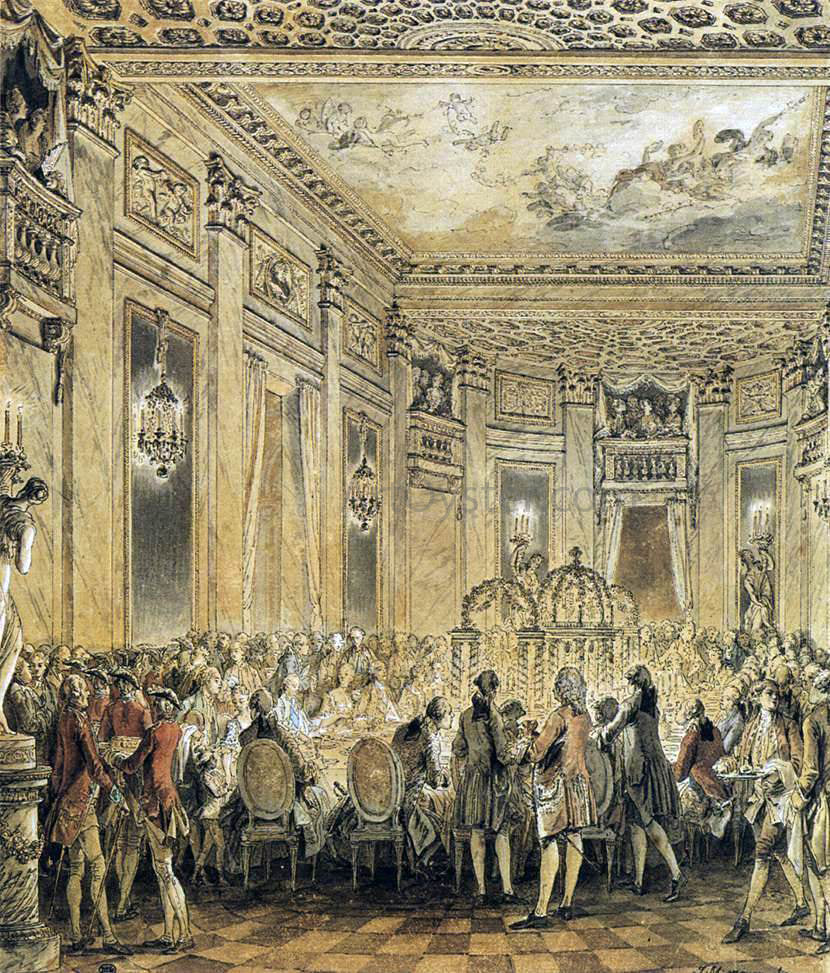  Jean-Michel Moreau Banquet Given in the Presence of the King - Canvas Print