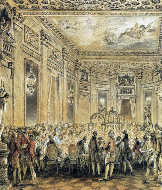  Jean-Michel Moreau Banquet Given in the Presence of the King - Canvas Print