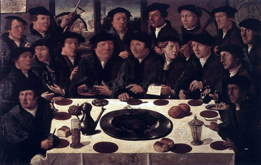  Cornelis Anthonisz Banquet of Members of Amsterdam's Crossbow Civic Guard - Canvas Print