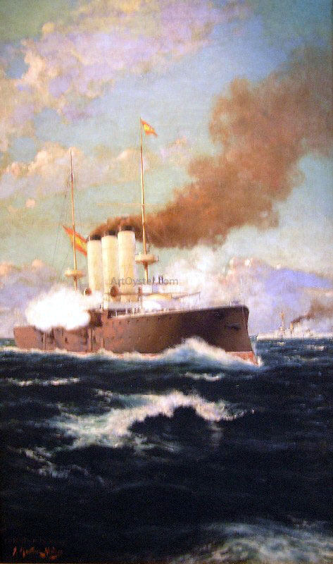  Juan Martinez Abades Barco a Vapor - Canvas Print