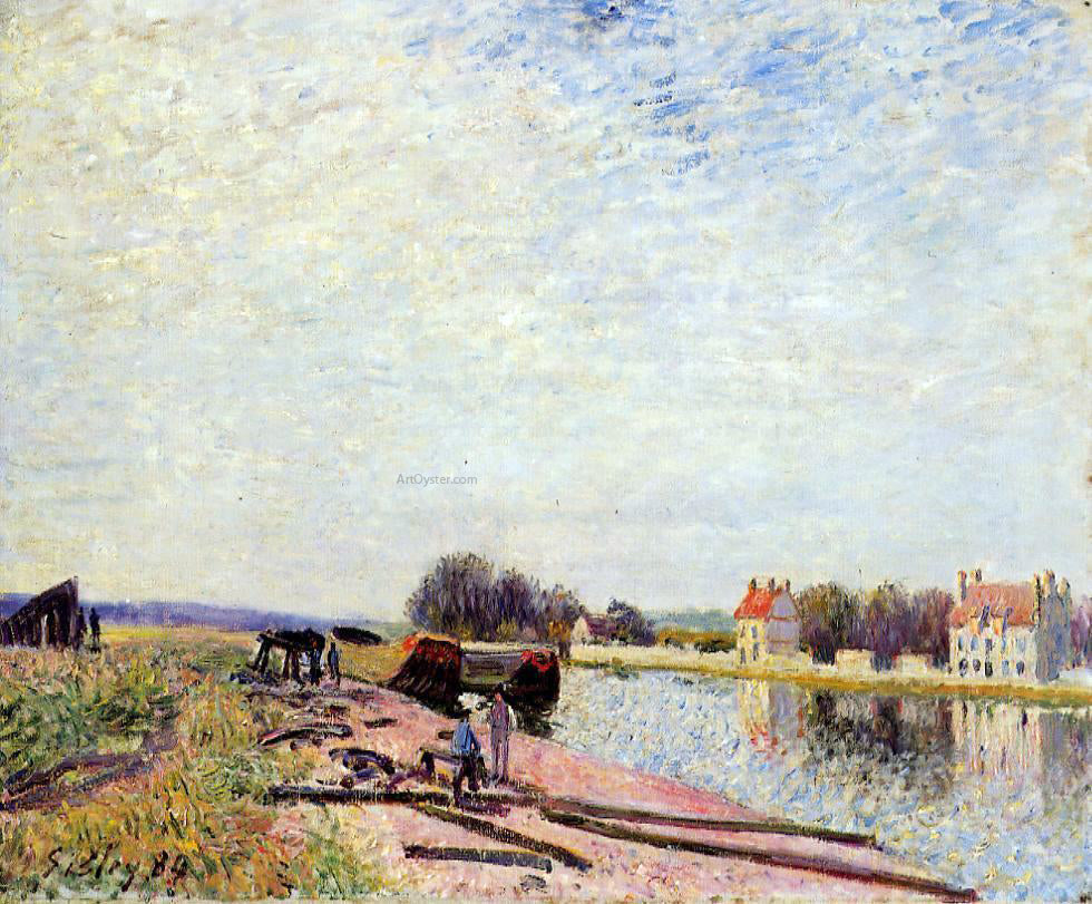  Alfred Sisley Barges on the Loing, Saint-Mammes - Canvas Print