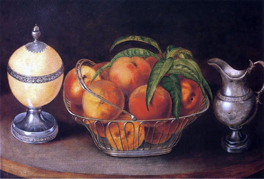  Rubens Peale Basket of Peaches with Ostrich Egg and Cream Pitcher - Canvas Print