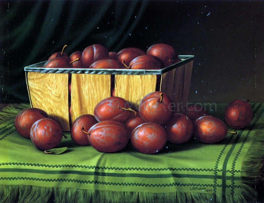  Levi Wells Prentice Basket of Plums - Canvas Print